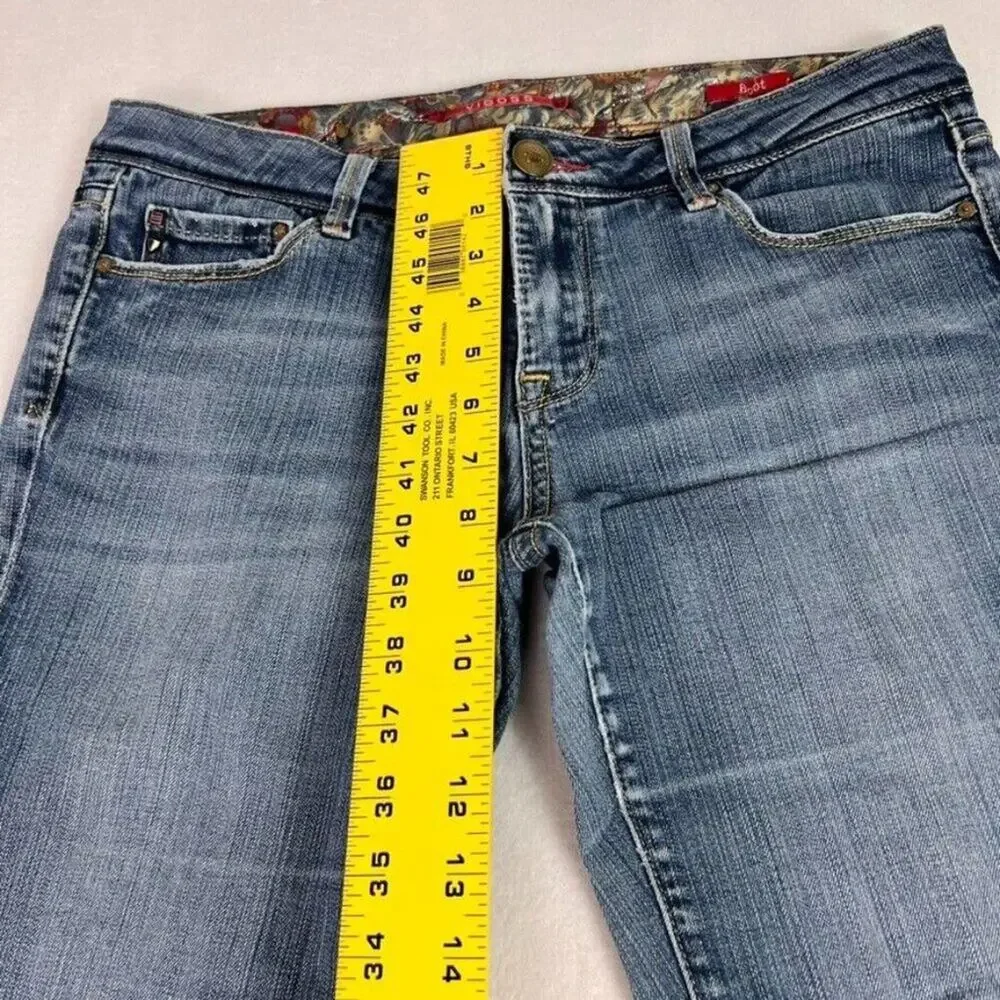 Vigoss Jean Women 9 Milan Medium Blue Wash Denim Bootcut Low Rise Casual Cowgirl